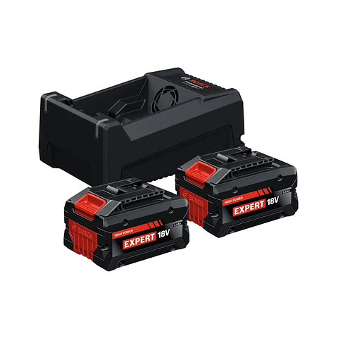 Conjunto 2 baterias 18V 5.5 Ah EXPERT EXBA18V-55 + carregador GAL12V/18V-80 BOSCH
