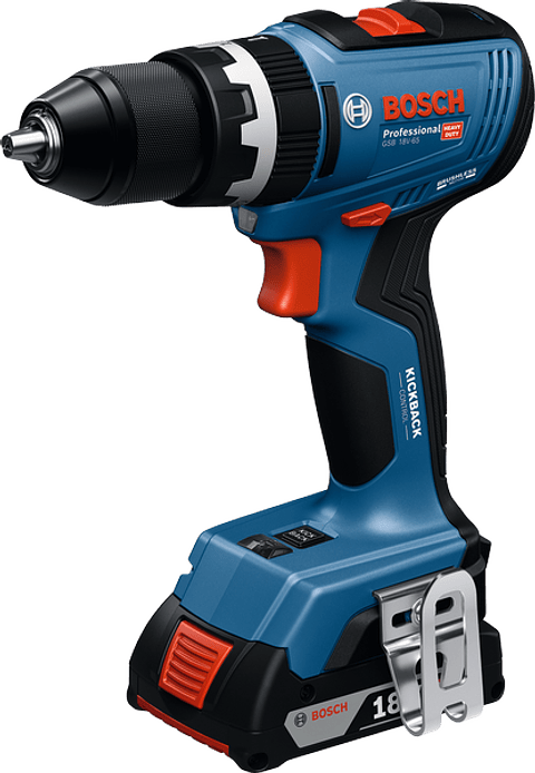 Aparafusadora/Berbequim com percussão sem fio GSB 18V-65 + 2 Baterias 18V 5.0Ah BOSCH