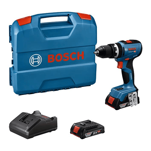 Aparafusadora/Berbequim com percussão sem fio GSB 18V-65 + 2 Baterias 18V 2.0Ah BOSCH