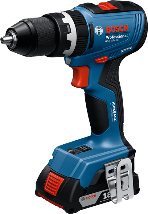 Aparafusadora/Berbequim com percussão sem fio GSB 18V-65 + 2 Baterias 18V (1x ProCORE 4.0Ah + 2.0Ah) BOSCH