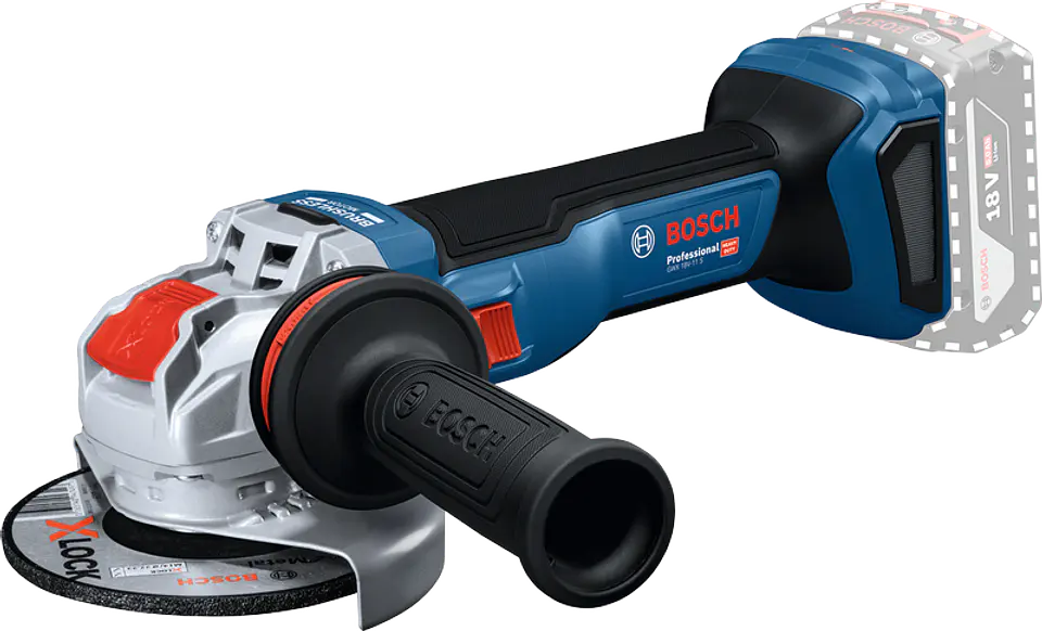 Rebarbadora com regulador de rotações sem fio X-LOCK GWS 18V-11 S (125) + L-BOXX BOSCH 2