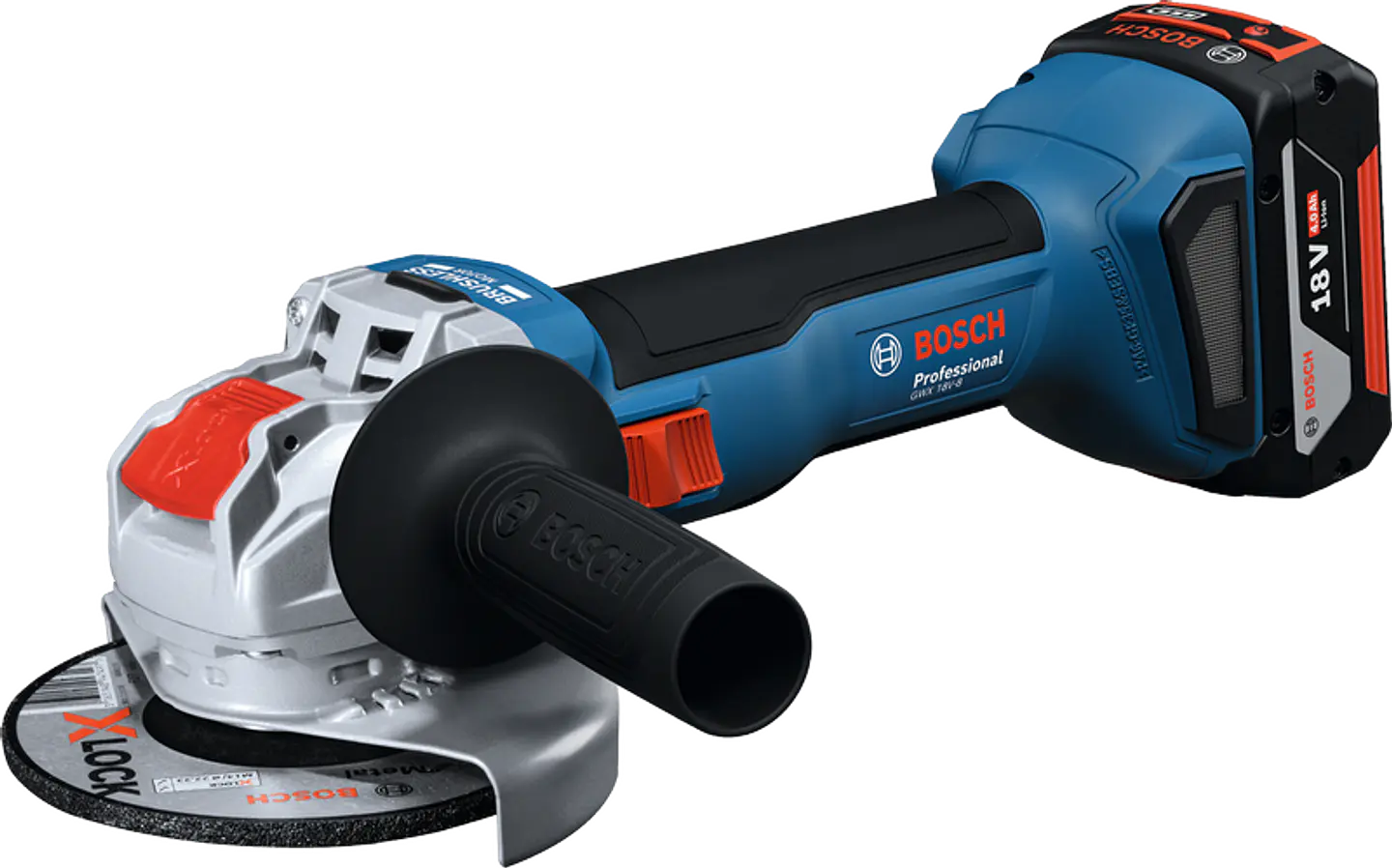 Rebarbadora sem fio X-LOCK GWS 18V-8 (125) + 2 Baterias 18V 4.0Ah BOSCH 2