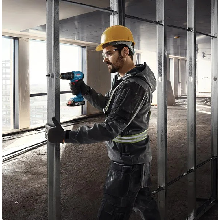 Conjunto de aparafusadora de impacto GDR 18V-215 + Berbequim GSB 185-LI + 2 Baterias 18V 2.0Ah BOSCH 10