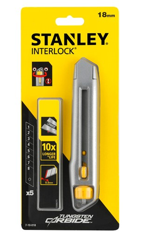 X-Ato InterLock 18mm + 5 Laminas Carbide 7-10-018 STANLEY