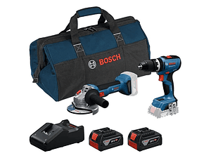 Conjunto de Rebarbadora GWS 18V-8 (125) e Aparafusadora/Berbequim GSB 18V-65 BOSCH