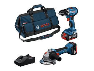 Conjunto sem fio Rebarbadora GWS 18V-8 (125) + Aparafusadora GSR 18V-45 + 2 Baterias 18V 4.0Ah BOSCH