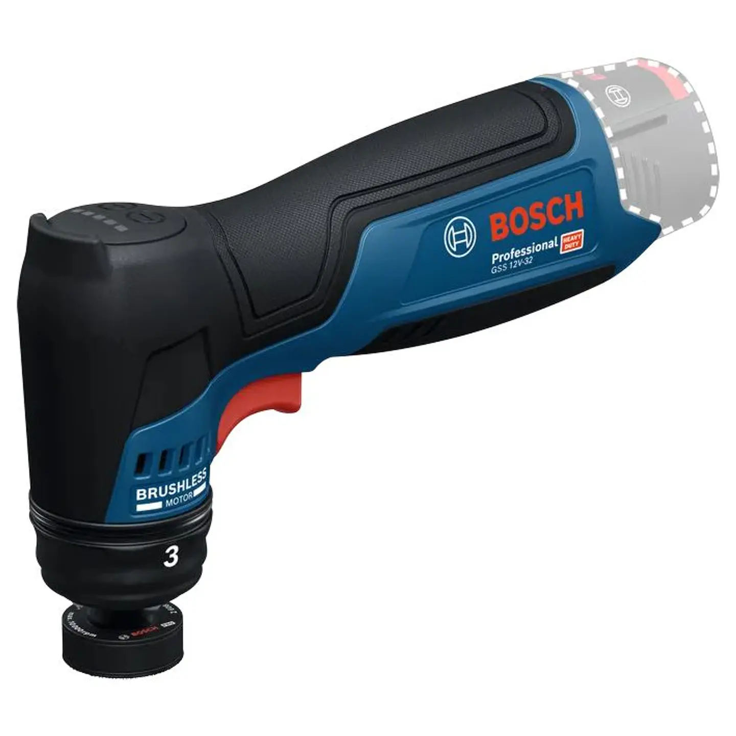 Lixadora orbital de precisão base de 32 mm GSS 12V-32 BOSCH 1