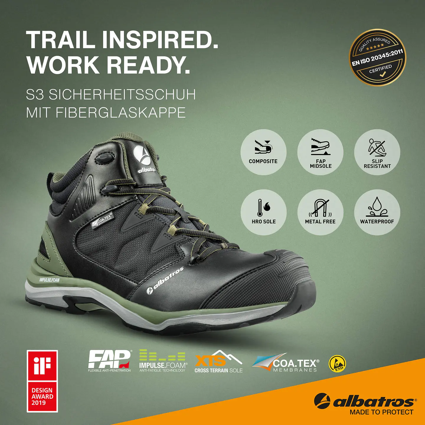 Bota de segurança ULTRATRAIL CTX MID S7S ALBATROS 7