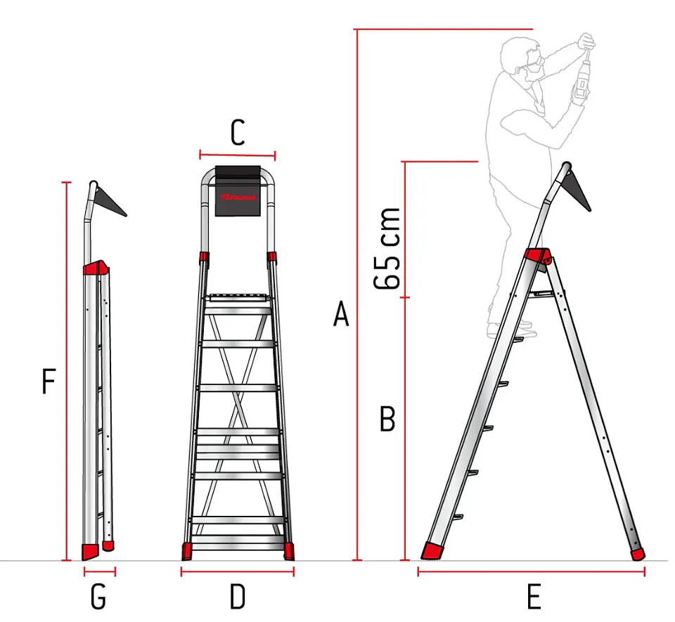 Escada profissional em alumínio DOMUS FARAONE 8