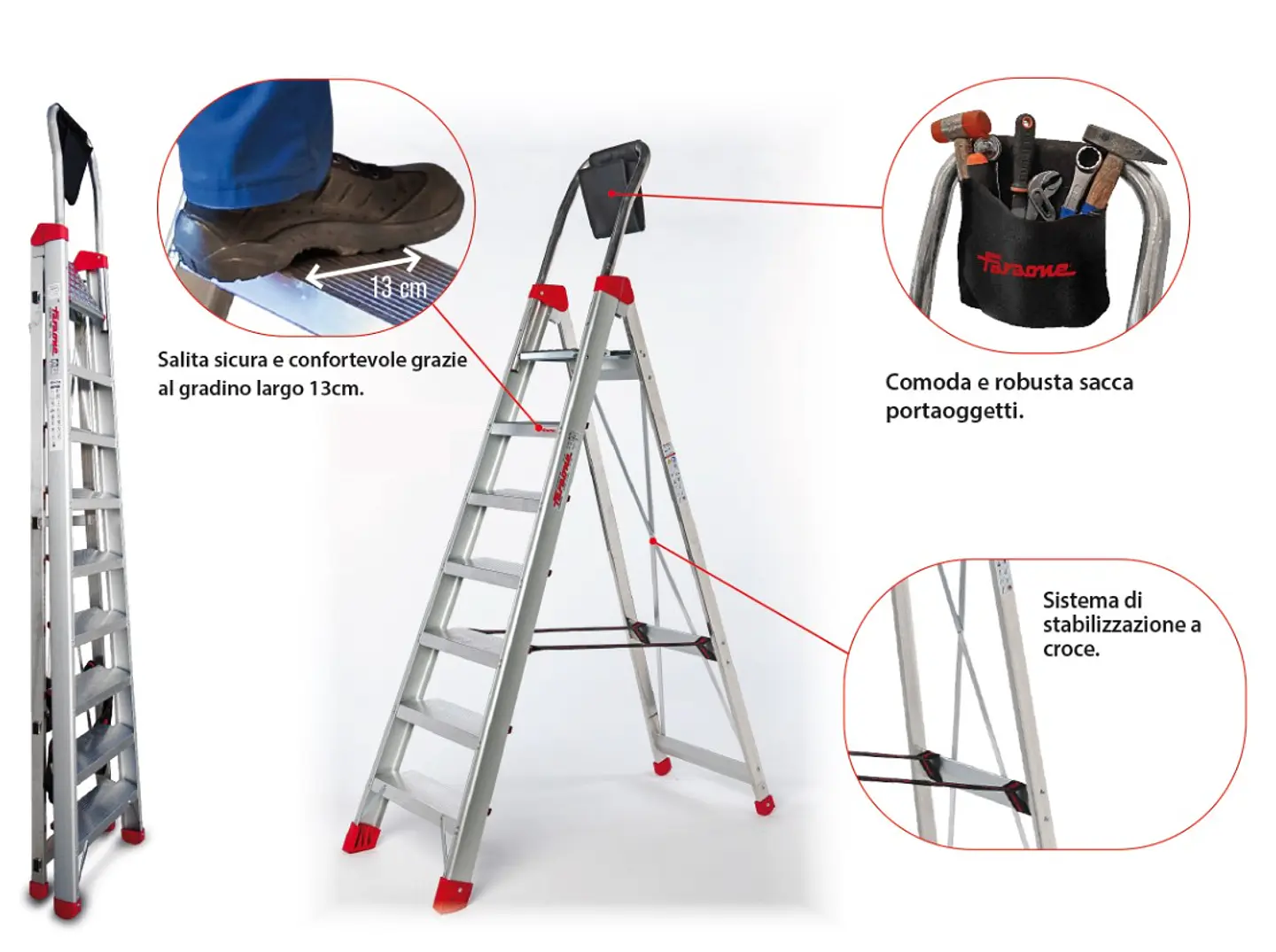 Escada profissional em alumínio DOMUS FARAONE 7