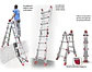 Escada telescopica profissional em alumínio TELES FARAONE - Miniatura 5