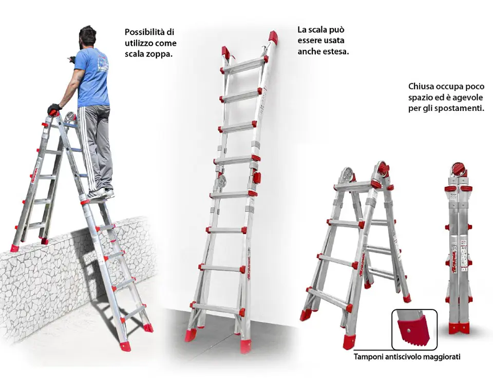 Escada telescopica profissional em alumínio TELES FARAONE 5