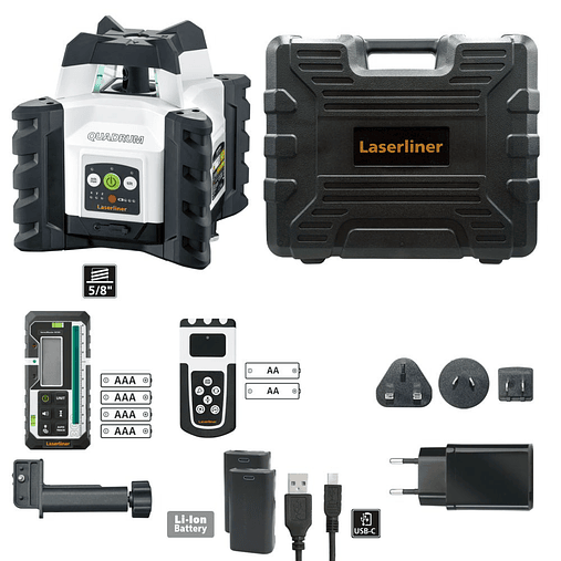 Laser rotativo linhas verdes Quadrum Compact GT M300 S + Receptor + Controlo remoto LASERLINER 2