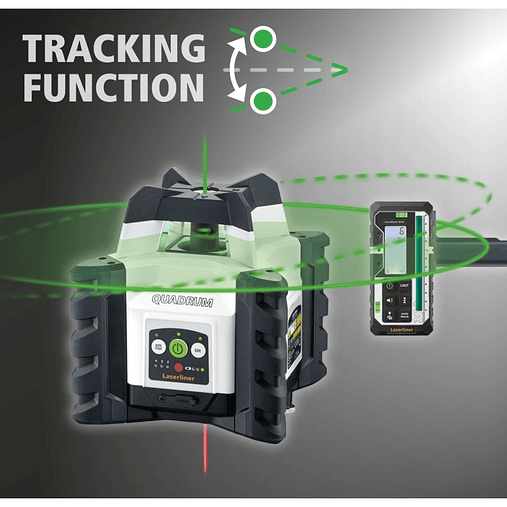 Laser rotativo linhas verdes Quadrum Compact GT M300 S + Receptor + Controlo remoto LASERLINER 7