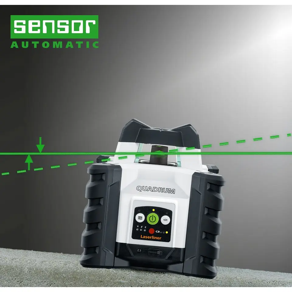 Nivel Laser Verde rotativo linhas verdes Quadrum Compact GT M300 S + Receptor + Controlo remoto LASERLINER 9