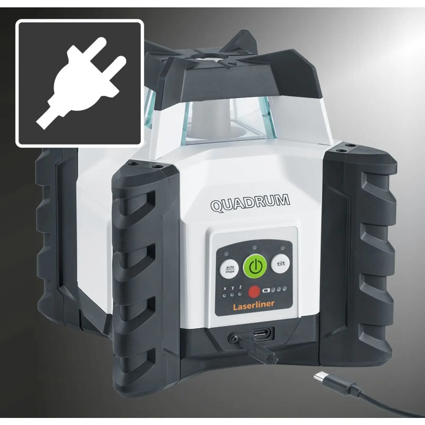 Nivel Laser Verde rotativo linhas verdes Quadrum Compact GT M300 S + Receptor + Controlo remoto LASERLINER 10