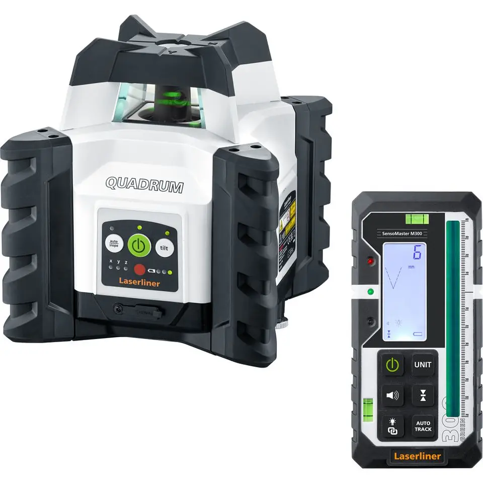 Nivel Laser Verde rotativo linhas verdes Quadrum Compact GT M300 S + Receptor + Controlo remoto LASERLINER 2