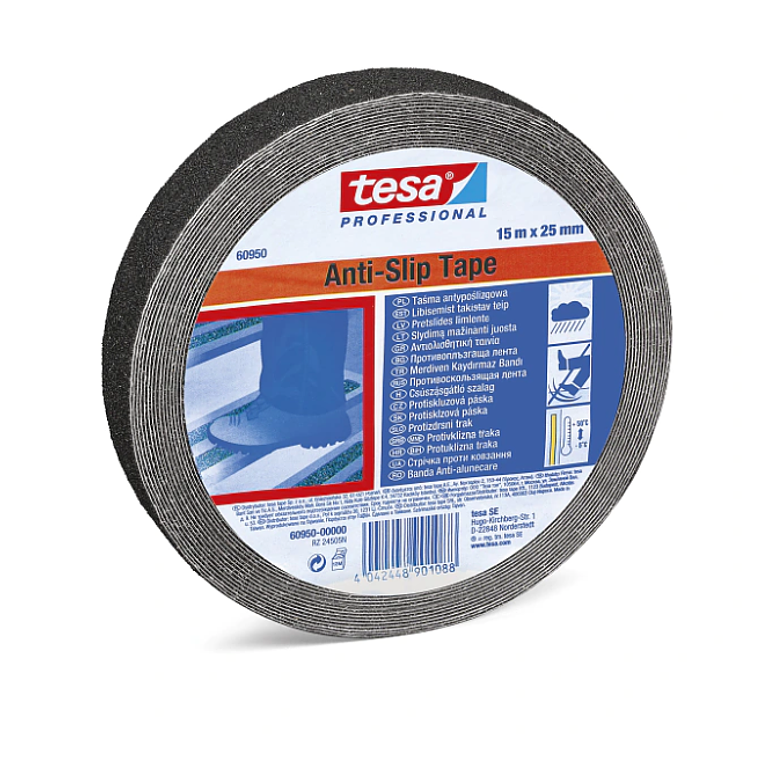 Rolo Fita Anti-Derrapante Preto 25 mm x 15 mts. 60950 TESA 1