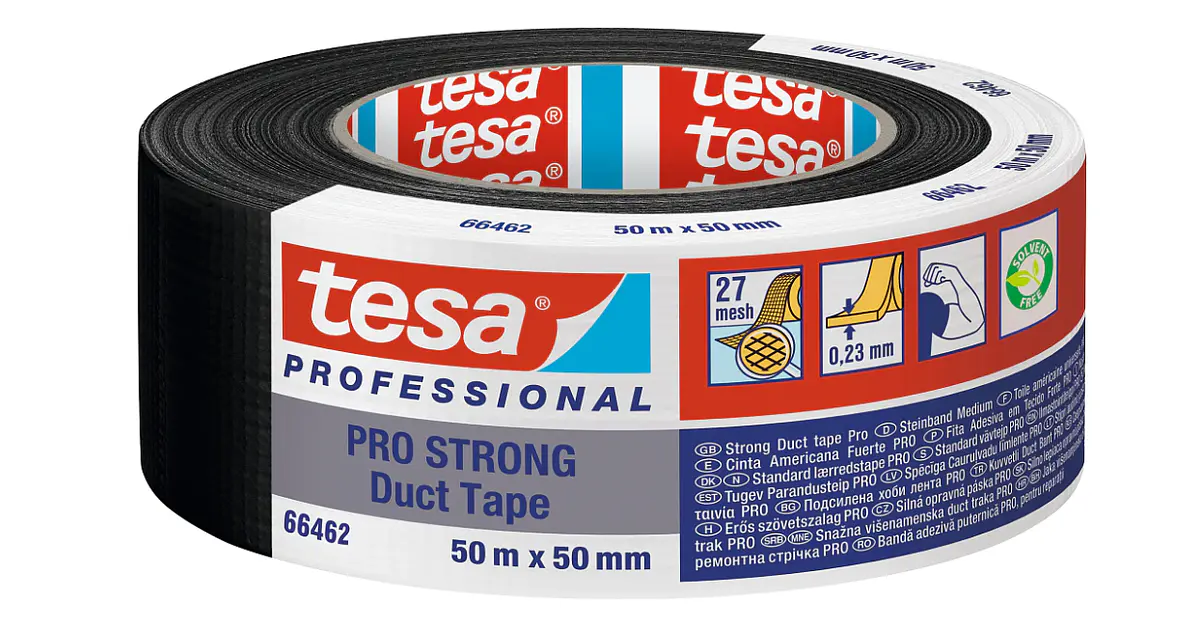 Rolo Fita Americana Preto Duct Pro Strong 50 mm x 25 mts. 66