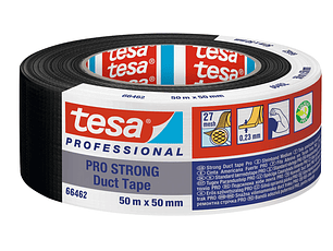 Rolo Fita Americana Preto Duct Pro Strong 50 mm x 25 mts. 66462 TESA