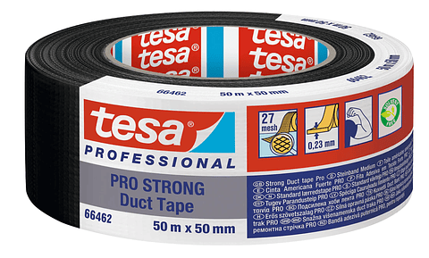 Rolo Fita Americana Preto Duct Pro Strong 50 mm x 25 mts. 66462 TESA