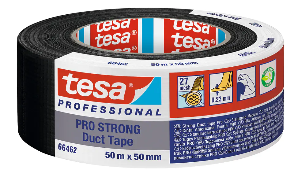 Rolo Fita Americana Preto Duct Pro Strong 50 mm x 25 mts. 66462 TESA 1