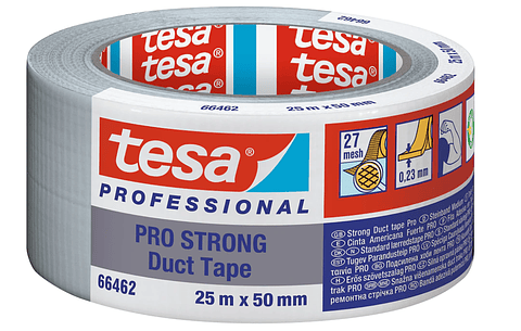 Rolo Fita Americana Prata Duct Pro Strong 50 mm x 25 mts. 66462 TESA 