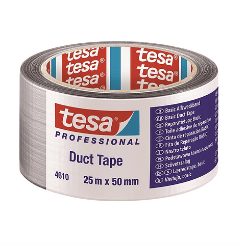 Rolo Fita Americana Prata Duct Standard 50 mm x 25 mts. 4610 TESA