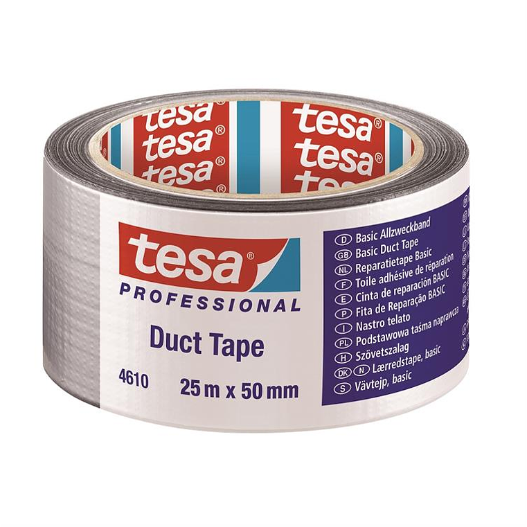 Rolo Fita Americana Prata Duct Standard 50 mm x 25 mts. 4610 TESA 2