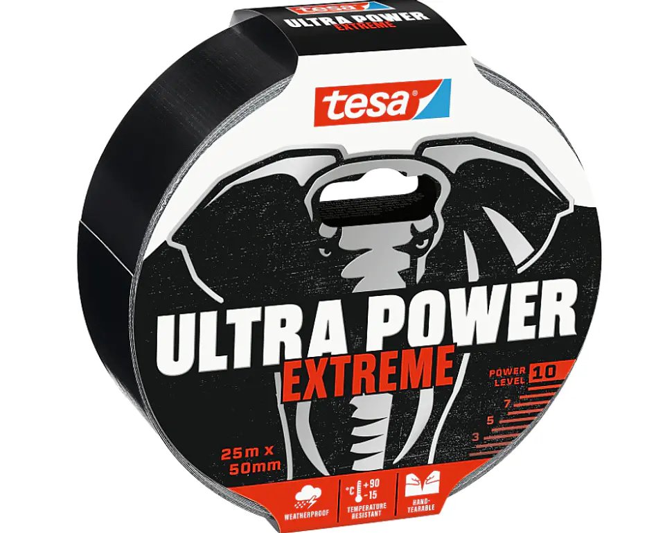 Rolo Fita Reparadora Preto Ultra Power Extreme 50 mm x 10 mts. 56622 TESA 1