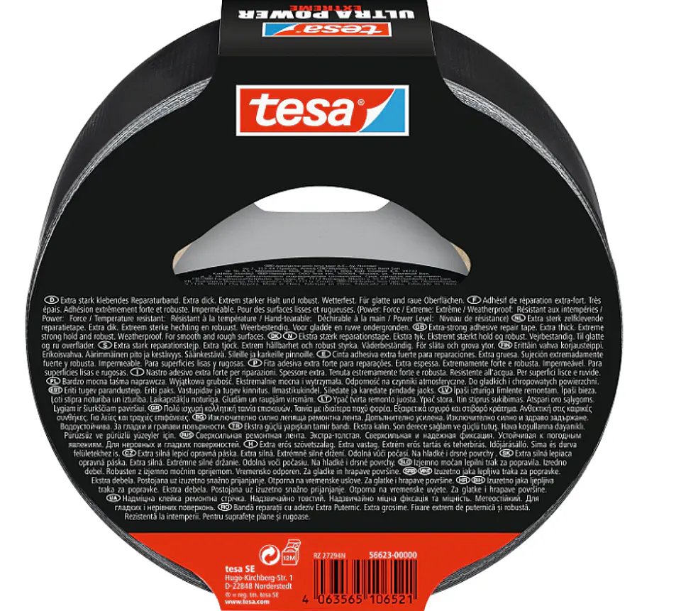 Rolo Fita Reparadora Preto Ultra Power Extreme 50 mm x 10 mts. 56622 TESA 2