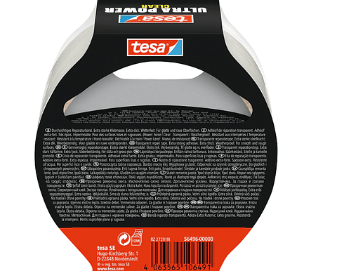 Rolo Fita Reparadora Transparente Ultra Power Clear 48 mm x 10 mts. 56496 TESA