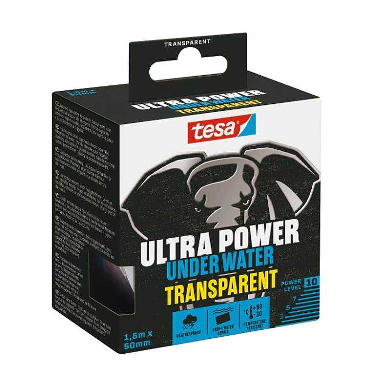 Rolo Fita Reparadora Transparente Ultra Power Underwater 50 mm x 1,5 mts. 56481 TESA  1