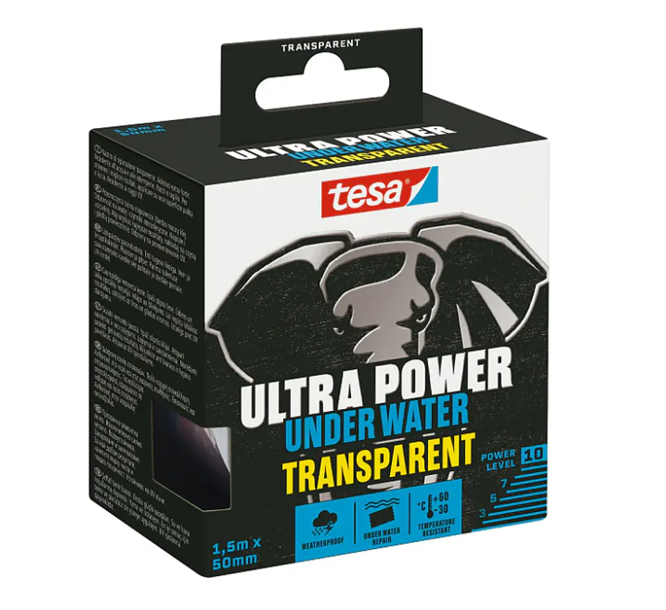Rolo Fita Reparadora Transparente Ultra Power Underwater 50 mm x 1,5 mts. 56481 TESA  1