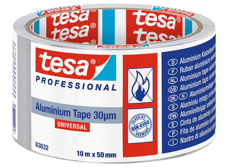 Rolo Fita Aluminio Universal 30μm 50 mm x 10 mts. 63632 TESA 1