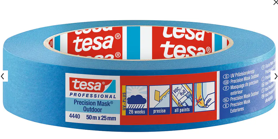 Rolo Fita Pintura Precision Mask Outdoor 25 mm x 50 mts. 04440 TESA 1