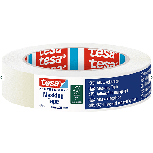 Rolo Fita Pintura Masking Tape 25 mm x 45 mts. 04325 TESA 1