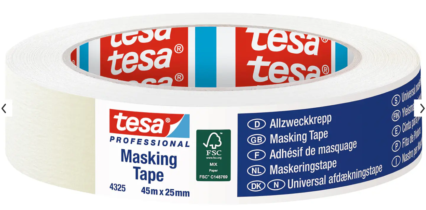 Rolo Fita Pintura Masking Tape 25 mm x 45 mts. 04325 TESA 1