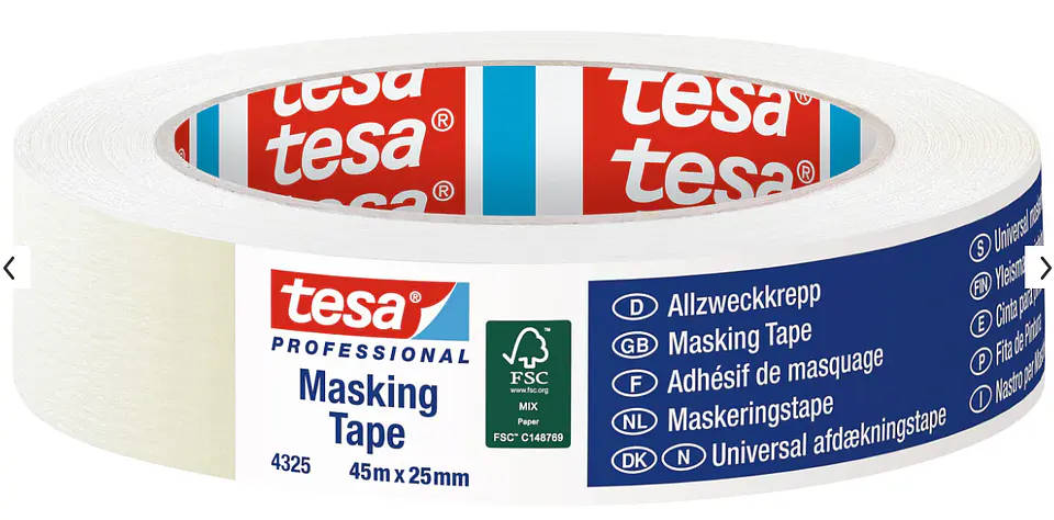 Rolo Fita Pintura Masking Tape 25 mm x 45 mts. 04325 TESA 1