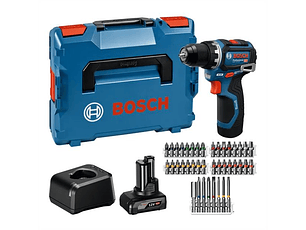 Aparafusadora sem fio GSR 12V-32 + 2x 12V (1x4.0Ah + 1x 2.0Ah) + Mala L-BOXX + 40 Acessórios BOSCH