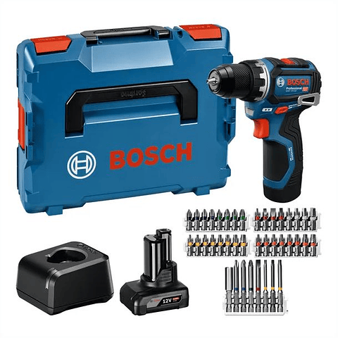 Aparafusadora sem fio GSR 12V-32 + 2x 12V (1x4.0Ah + 1x 2.0Ah) + Mala L-BOXX + 40 Acessórios BOSCH