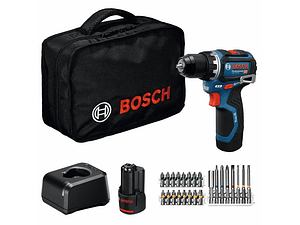Aparafusadora sem fio GSR 12V-32 + 2 baterias 12V 2.0Ah + Mala lona + 24 Acessórios BOSCH