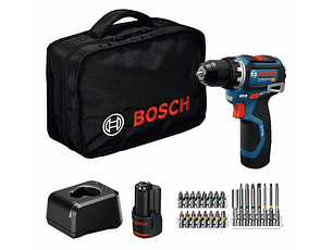 Aparafusadora sem fio GSR 12V-32 + 2 baterias 12V 2.0Ah + Mala lona + 24 Acessórios BOSCH