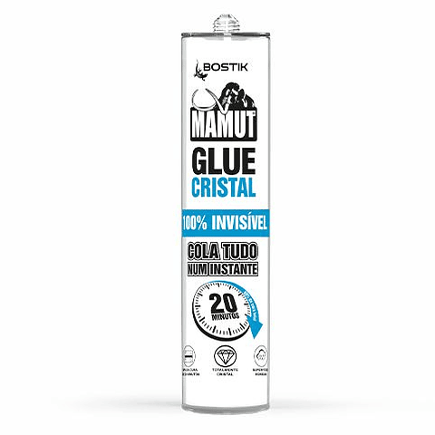Adesivo híbrido de cura super rápida 290 ml MAMUT GLUE CRISTAL BOSTIK