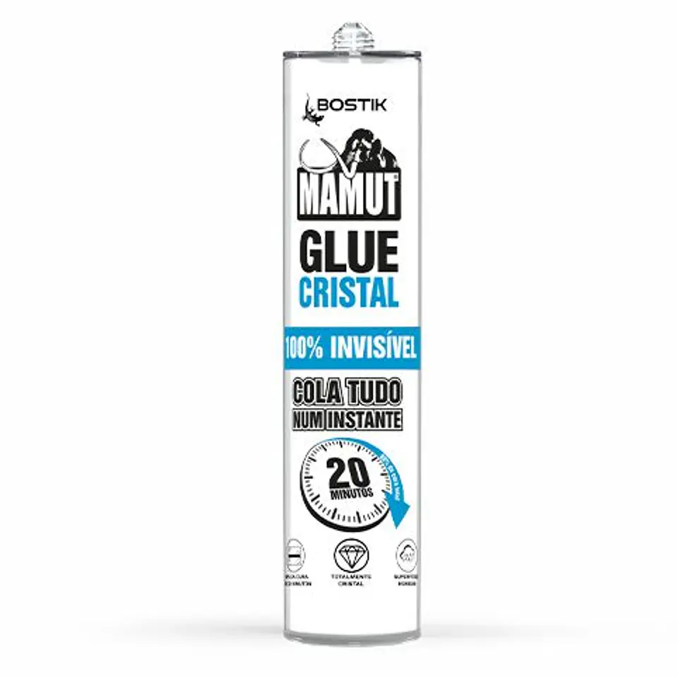 Adesivo híbrido de cura super rápida 290 ml MAMUT GLUE CRISTAL BOSTIK 1