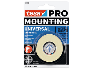 Rolo Fita Dupla Face Universal Branca 19 mm x 1,5 mts. 66958 TESA