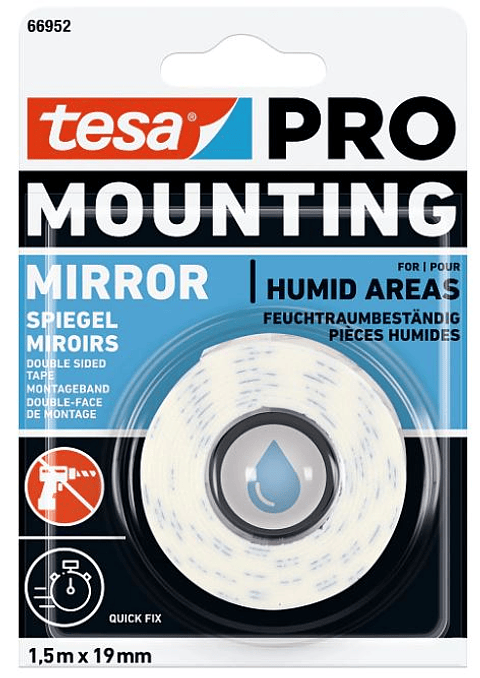 Rolo Fita Dupla Face Espelhos Branca 19 mm x 1,5 mts. 66952 TESA