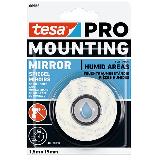 Rolo Fita Dupla Face Espelhos Branca 19 mm x 1,5 mts. 66952 TESA 1