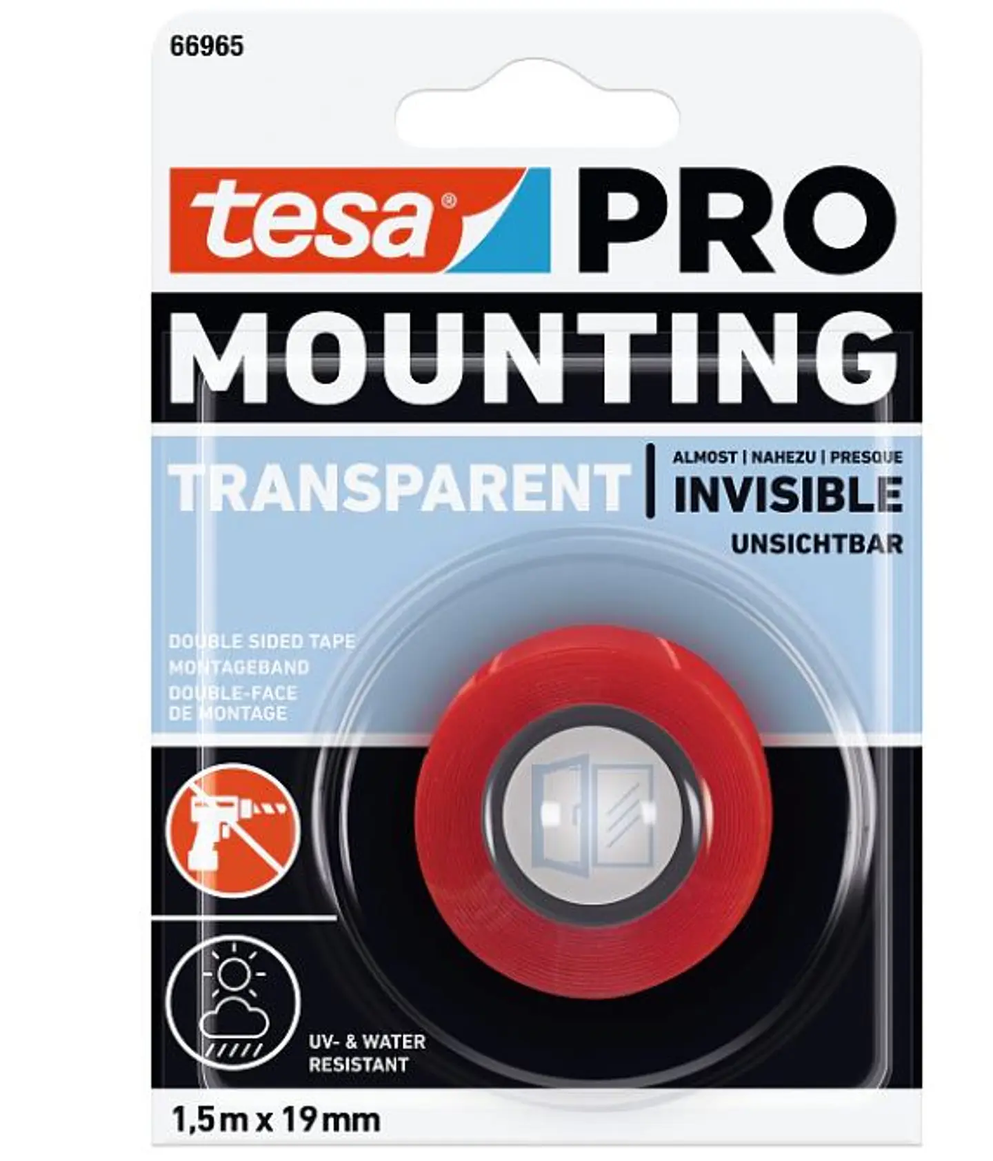 Rolo Fita Dupla Face Invisivel  19 mm x 1,5 mts. 66965 TESA 1