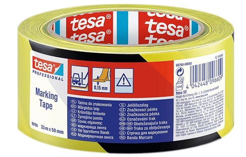 Rolo Fita Marcação Amarelo/Preto 50 mm x 33 mts. 60760 TESA